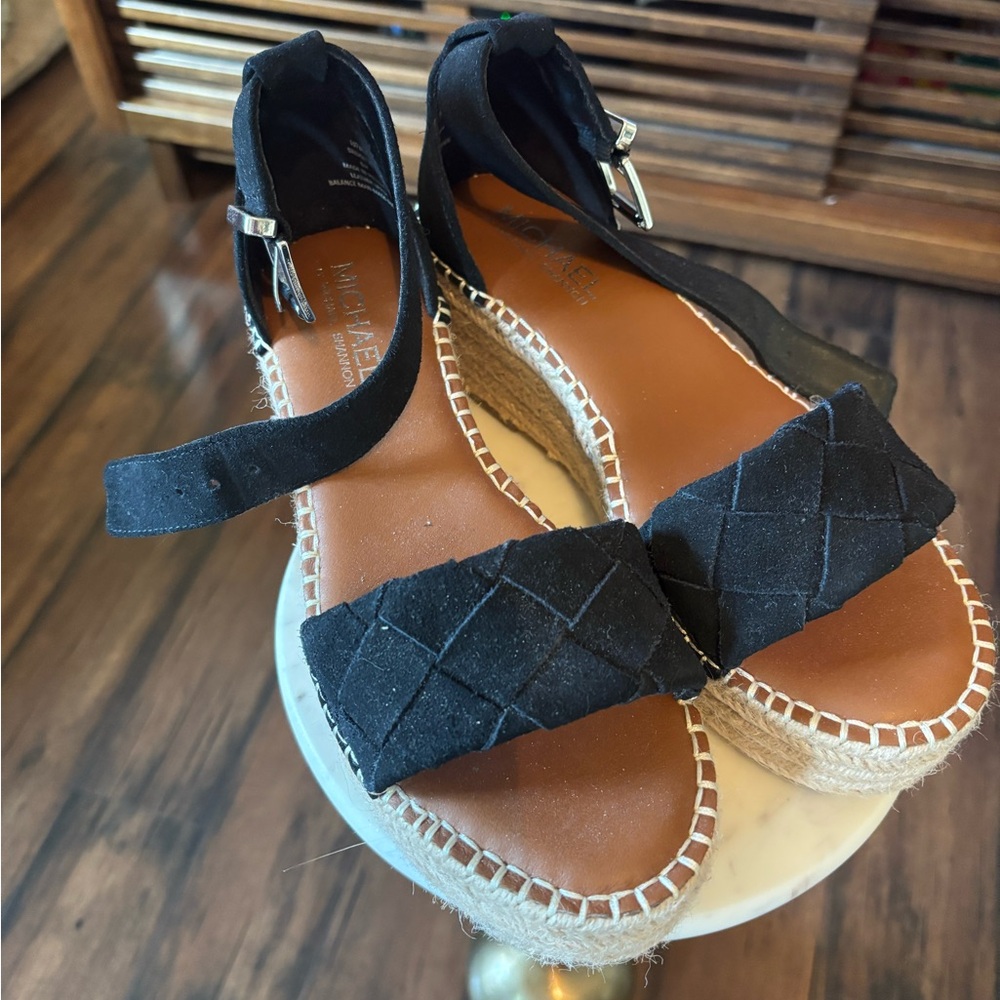 Black wedge sandal